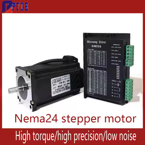 Nema24 Stepper motor 60mm 3N 4N High torque motor with DM556 Step Motor Driver for Carving Machine H