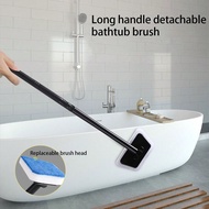 2 Set Of 8pcs Detachable Long Handled Bathtub Brushes (Black+Hite Handle+6 Replacement Sponges) Mult