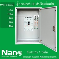 ตู้ DB ตู้ไฟชั่วคราว ตู้เบรคเกอร์ MAIN MCCB NANO 3P 125A 100A 80A 60A 50A พร้อมบาร์ทองแดง นิวตรอน รั