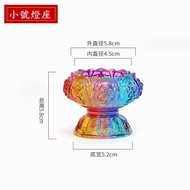 BW-6💖Lingfei Glass Oil Lamp Holder Eight Auspicious Symbols High Leg Lotus Holder Lamp Holder Buddha Lamp Pilot Lamp Oil