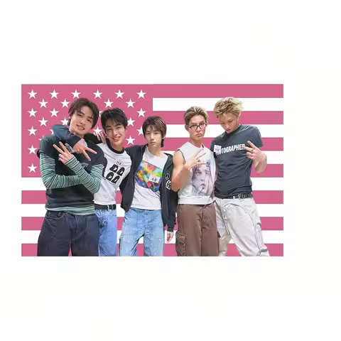Kpop Cortis All Members American Flag Tapestry - Wall Hanging for Room & Home Decor, Fan Gift