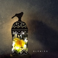 永生花燭臺擺設 - 復興時代 (嫩黃)(小)