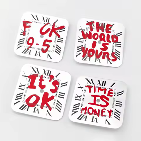 27mm It's OK Red Word Sunburst Watch Dial Square Roman White For Seiko Santos Cartier NH35/38 Automa