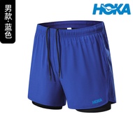 HOKA 1กางเกงกีฬาขาสั้นสำหรับผู้ชายกางเกงบาสเก็ตบอลซับในสองชั้นใส่ในฤดูร้อนกางเกงออกกำลังกายทรงหลวมแล