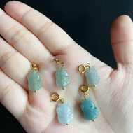 小貓 招財貓 萌 天然緬甸玉翡翠 隨意扣 滴溜 項鍊 手鍊配