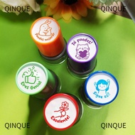 QINJUE 5Pcs Spanish Seal, Praise Cute Animals Teacher Seal Stamp, Portable Durable Encourage Student