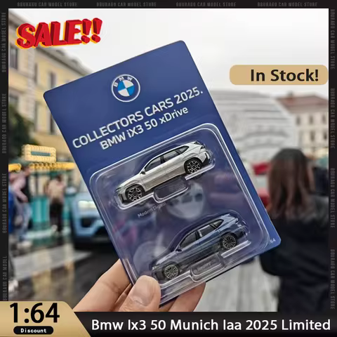 New In Stock Iaa 1:64 Bmw Ix3 50 Munich Iaa 2025 Limited Hanging Card Car Alloy Miniature Diecast Or