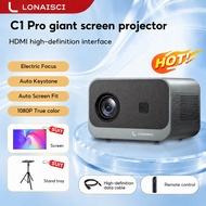 LONAISCI C1Pro 4K Projector 1080P Home Projector with Electric Focus and Built-in WiFi/Bluetooth
