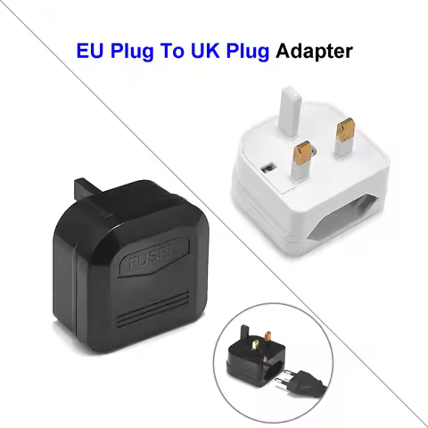 2 Pin EU Plug To UK SG MY 3Pin Type G Plug With 5A Fuse Power Socket Euro To British Singapore Trave
