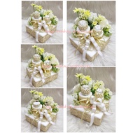 gubahan hantaran bekas cincin risik/tunang/nikah(2pc bekas cincin)-cream white