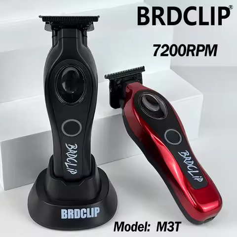 Professional BRDCLIP M3T 7200RPM DLC Coating with Charger Base Carving Gradient Hair Trimmer Barber 