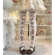 Quần Tất Nhung in Họa Tiết Ngọt Ngào Lolita Thời Trang Mùa Thu Cho Nữ Quần Tất Làm Đẹp Quần Tất Dài