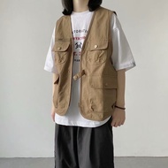 Vest Worker Jacket Men Sleeveless Street Waistcoat Ruffian