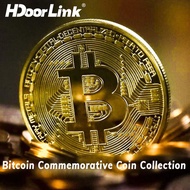 HdoorLink Gold Plated Bitcoin Coin Collectible Commemorative Coin