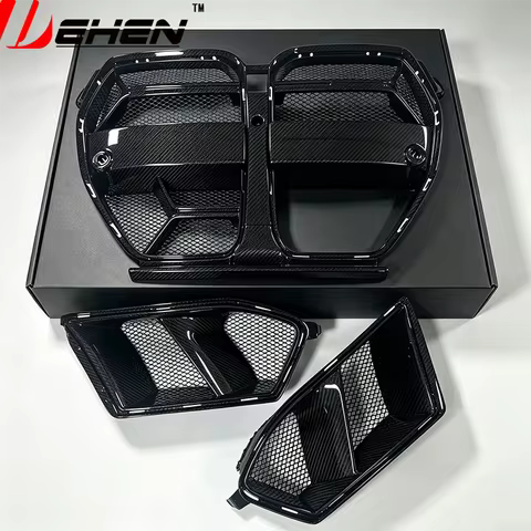 Grill Front Bumper CSL Style Dry Carbon Fiber Kidney Grille For BMW G80 M3 G82 G83 M4 2021‑2025 Air 