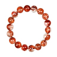 【正佳珠寶】膠花水晶 高品錦鯉紅膠花水晶 10.8-11.3mm 膠花手珠