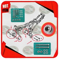 BAUT L STAINLESS PANGKON MESIN DEPAN BELAKANG RANGKA GL100 GL PRO GL