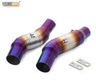 2 PCS สำหรับ KAWASAKI Z1000 2010-2020 รถจักรยานยนต์ไอเสียท่อกลางสแตนเลสท่อไอเสียกลางอะแดปเตอร์ SLIP-