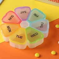 7-Day Portable Pill Case, 7 Compartments Design To Store Tablets, Capsules, Supplements, Flower Peta