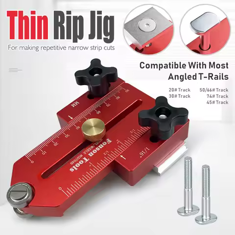 Extended Thin Rip Jig Table Saw Jig Guide for Repeat Narrow Strip Cuts Works with Table Saw Router T