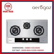 Aerogaz AZ-933SF 3-Burner Stainless Steel Hob