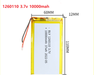 Pin Sạc 3.7V 10000mah 1260110 Lithium Polymer Cho tai ngheloa Mp3 MP4 MP5 GPS PSP Bluetooth hàng mới