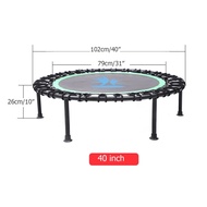TKT 40inch Foldable Exercise Fitness Trampoline Rebounder For Adults Home Gym Indoor Cardio Jump Workout Training Tool