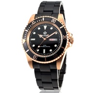Proking Black Band & Rose Gold Submariner Men's Watch (Original)