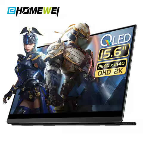 Ehomewei Portable Monitor 2K144Hz 16:9 15.6 Inches QLED Computer Mobile Phone Portable Screen For PS