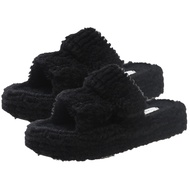 Women Fluffy Cotton Slippers Anti-Slip Winter Plush Slippers Faux Fur Soft Cozy Slippers House Bedro