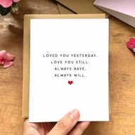 Romantic Anniversary Valentines Card - Love You Still - Card for Boyfriend Husband Wife Girlfriend