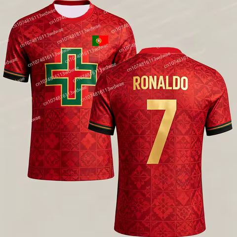 Classic Short sleeves V-neck Football Jersey Men football T-shirt Ronaldo 7 Jersey football Special
