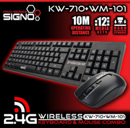 SIGNOชุดคีย์บอร์ดเมาส์ ไร้สาย Wireless Keyboard+Mouse รุ่น KW-710+WM-101