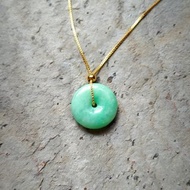 天然緬甸翡翠吊墜 18k金扣頭 072116 生日禮物 情人禮物