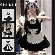 2PC/SET Lolita Dress Black Dress + White Apron Two-piece Maid Set for Women
