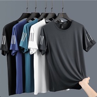 【From Perak】ProMan ice Silk Mesh Quick-Drying Short-Sleeved T-Shirt Men Summer Fitness Sports Breath