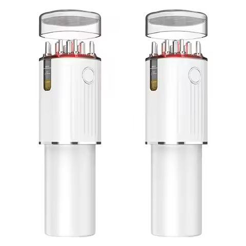 【COUPON!】2X 3-In-1 Vibrating Hair Oil Applicator & Scalp Massager Red Lights With 70Ml Storage Hair 