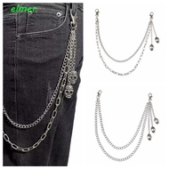 ELMER Skull Waist Chain, Tassel Zinc Alloy Punk Belt Chain, Hip Hop Gothic Harajuku Pants Chain Tass