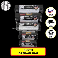 GUSTO HEAVY DUTY GARBAGE BAG plastik sampah tahan dan liat quality bagus tebal KITCHEN USE ECO