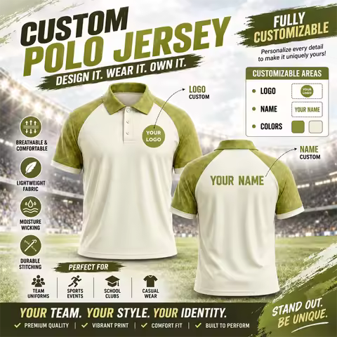 Personalized Sports Polo Custom Name Logo Color Short Sleeve Performance Shirt for Company Promotion