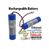 Rechargeable 3.7V 18650 1500mAh 1S1P Lithium Li Ion Battery Pack with BMS Connector Audio Bluetooth 