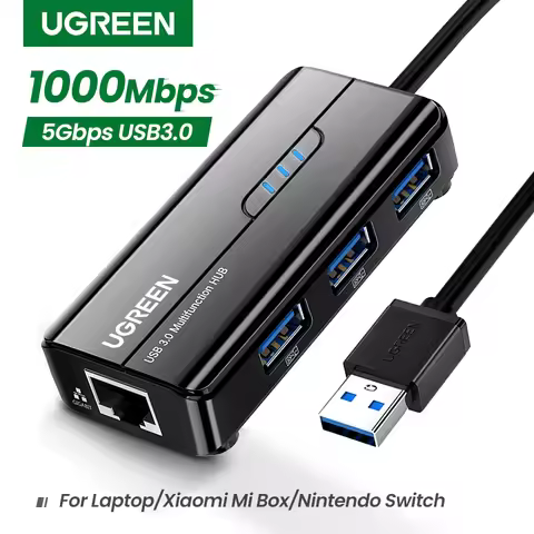 UGREEN USB3.0 HUB Ethernet Adapter 1000Mbps USB to RJ45 For Laptop Xiaomi Mi Box S/3 Windows Etherne