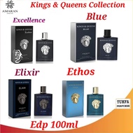 Amaran kings & Queens Collection -Excellence /Blue / Ethos/ Elixir Edp 100ml Unisex perfume