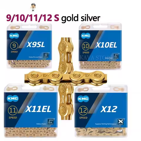 KMC X9 X10 X11 X12 Chain EL SL Bicycle Chains Gold / Silver 9/10/11/12 Speed Road MTB Bike Chains wi
