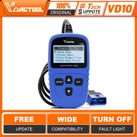 VDIAGTOOL VD10 OBD2 Scanner Automotive Scanner Code Reader Check Engine Lifetime Free Update Diagnos