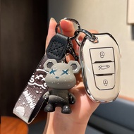 Dongfeng Citroen Versailles C5X Key Cover c4l Sega Alice C6 Tianyi C5 Car c3xr Buckle 4QSX