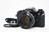 【成色極佳】尼康 FE 黑色相機 + Nikon NIKKOR Ai 50mm f1.4 定焦鏡頭套裝，光學性能卓越，手動對焦鏡頭，尼康單反底片相機