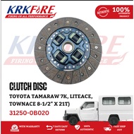 Clutch Disc for Toyota Tamaraw 7K, Liteace, Townace 8-1/2"x21T 31250-0B020