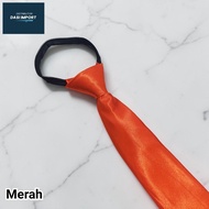 MERAH Instant Zipper Tie Ready-to-Wear Zipper Tie RedPOLOS Medium Size 3 Inch 8cm