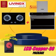 LIVINOX LCH-COPPER-90SS with HOB | Livinox Cooker Hood | Slanting Hood | Dapur Masak | Dapur Hood | 